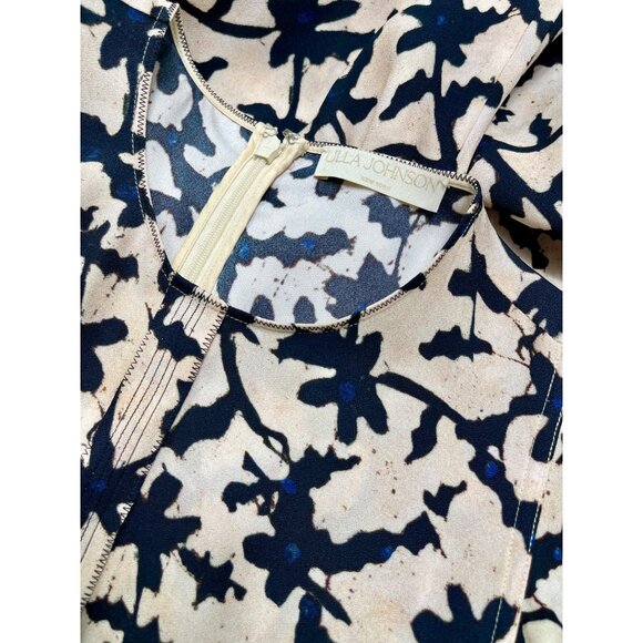 ULLA JOHNSON Anais ruffled printed crepe midi‎ dress in Beige Black 4 - Picture 12 of 16